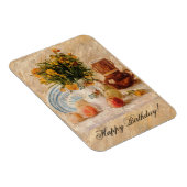 花付き花瓶,コーヒーポットとフルーツ,ファンゴッホ マグネット (右側)