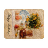 花付き花瓶,コーヒーポットとフルーツ,ファンゴッホ マグネット (横)