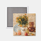 花付き花瓶,コーヒーポットとフルーツ,ファンゴッホ マグネット (正面/裏面)