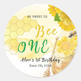 花付き蜂蜜とBee Mom to be Baby Shower C ラウンドシール