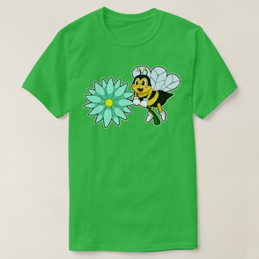 花付き蜂1 Tシャツ (デザイン正面)