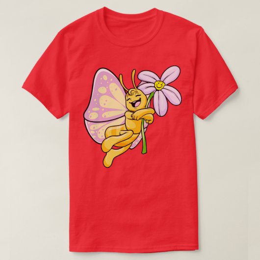 花付き蝶2 Tシャツ (デザイン正面)