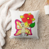 花付き蝶 クッション (ブランケット)