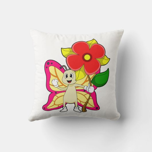 花付き蝶 クッション (裏面)