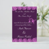 花付き蝶(ヘナ)(ピンク) 招待状 (スタンド正面)