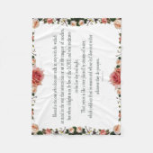 花付き詩編1縁ど フリースブランケット (正面)