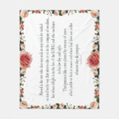 花付き詩編1縁ど フリースブランケット (正面)