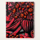 花付き赤と黒鮮やかの花瓶 プランナー手帳 (裏面)