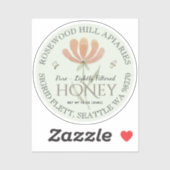 花付き防水脱結晶化ハチミラベル シール (シート)