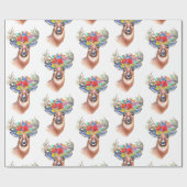 花付き鹿 ラッピングペーパー (フラット)