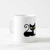 花付き黒猫 コーヒーマグカップ (正面左)