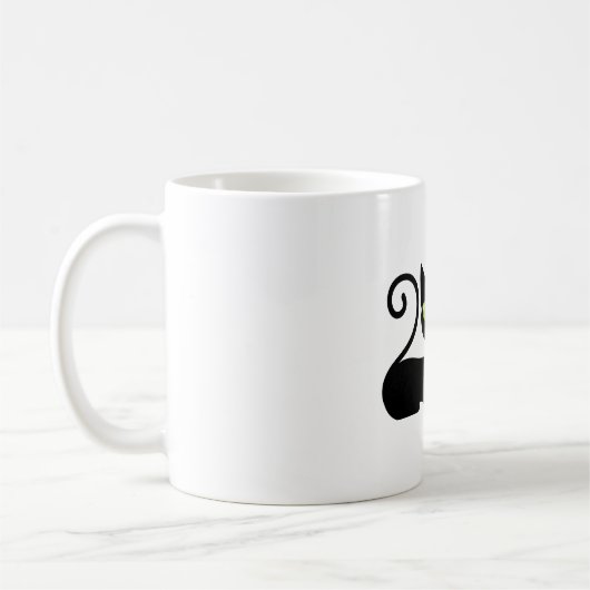 花付き黒猫 コーヒーマグカップ (左)