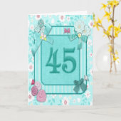 花付き45th誕生日カード カード (黄色い花)