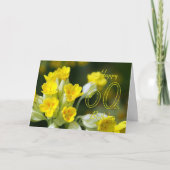 花付き60歳の誕生日カードかわいらし、フローラカード カード (正面)