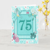 花付き75thバースデーカード カード (黄色い花)