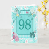 花付き98thバースデーカード カード (黄色い花)