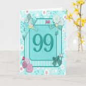 花付き99thバースデーカード カード (黄色い花)