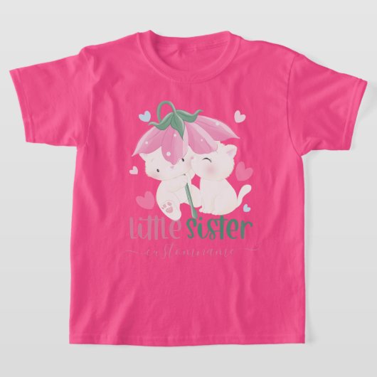 花傘の下の猫カスタムの妹 Tシャツ (レイダウン)
