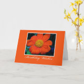 花写真誕生日の願い カード (黄色い花)