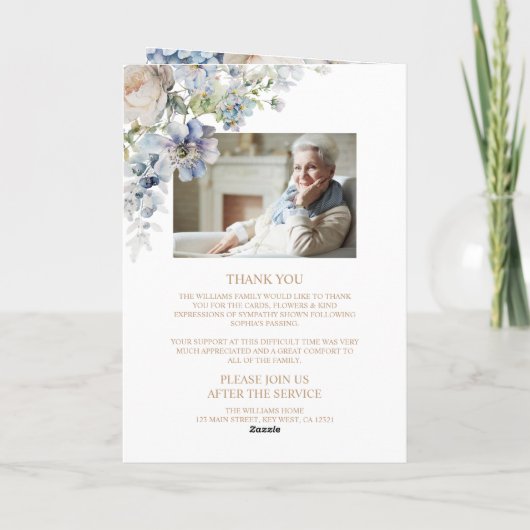 花写真追悼式 カード (裏面)