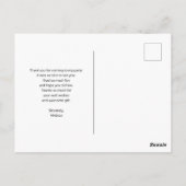 花冠のキリンがかわいい感謝カード ポストカード (裏面)