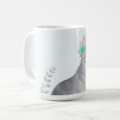 花冠の灰色猫 コーヒーマグカップ (正面左)