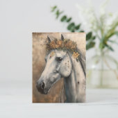 花冠はがきを着た馬 ポストカード (スタンド正面)