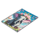 花冠をかぶったかわいいゾウ ノートブック (左側)