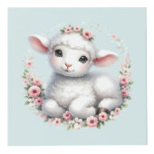 花冠をかぶったかわいい羊のイラスト フォトキューブ (右)