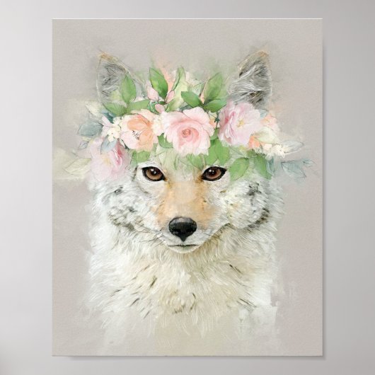 花冠をかぶったコヨーテ ポスター (正面)