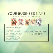 花冠をかぶった愛らしい犬の営業時間 ウィンドウサイン (シート3)