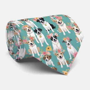 花冠をかぶった犬がたくさん! ネクタイ