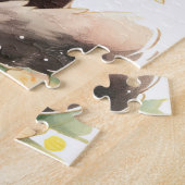 花冠をかぶった黒猫 ジグソーパズル (側面)