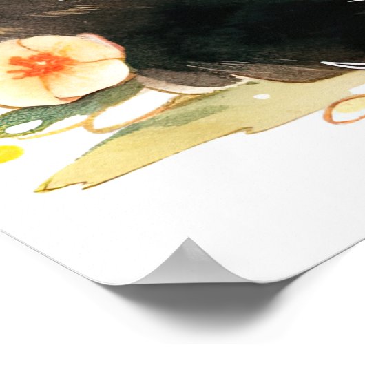 花冠をかぶった黒猫 ポスター (角)