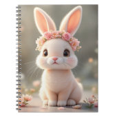 花冠を付けたかわいい赤ちゃんうさぎ ノートブック (正面)