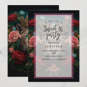 花冠を戴いたジャガーの絵 招待状 (正面/裏面)