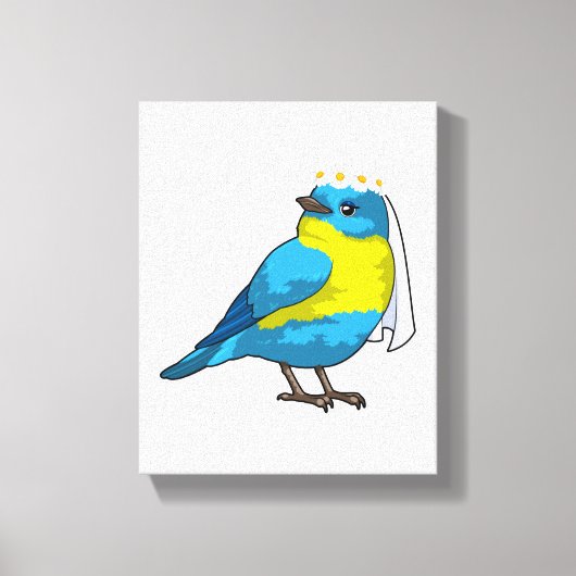 花冠を戴いた花嫁の鳥 キャンバスプリント (正面)