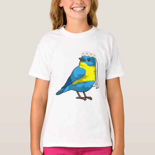 花冠を戴いた花嫁の鳥 Tシャツ (正面)