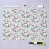 花冠を被ったかわいい羊のイラスト 薄葉紙 (クラフト)