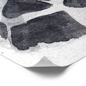 花冠を被った黒と白のキリン アニマル ポスター (角)