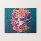 花冠スカルの砂糖ポートレート ジグソーパズル (横)