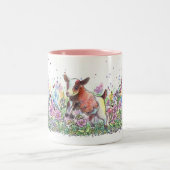 花分野のベビーのヤギ ツートーンマグカップ (中央)