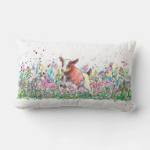 花分野のベビーのヤギ ランバークッション (裏面)