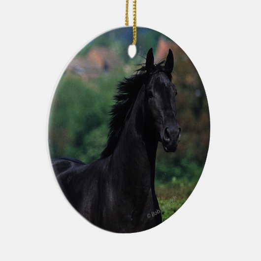 花分野の純血種の馬 セラミックオーナメント (右)