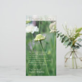 花分野の花の写真の悔やみや弔慰は感謝していしています サンキューカード (スタンド正面)