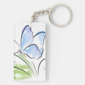 花分野上の草に坐っている蝶 キーホルダー (裏面)