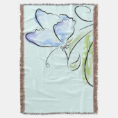 花分野上の草に坐っている蝶 スローブランケット (正面縦)