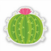 花切りビニールのシール付サボテン シール (正面)