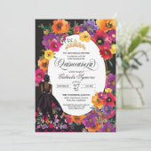花刺繍水彩花のキンセアニエラI 招待状 (スタンド正面)