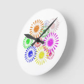 花動揺しての破裂 ラウンド壁時計 (傾斜)